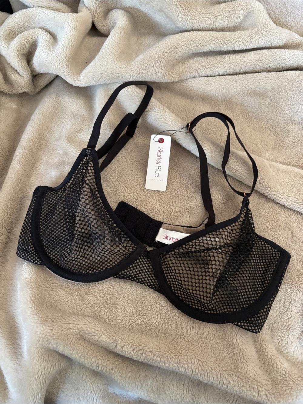 SKARLETT BLUE Black Mesh Underwire Bra - Sheer Net Detail